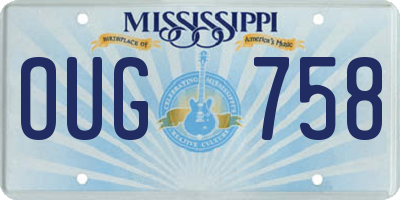 MS license plate OUG758