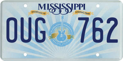 MS license plate OUG762