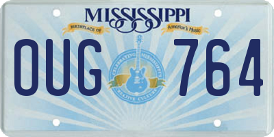 MS license plate OUG764