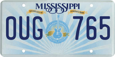 MS license plate OUG765