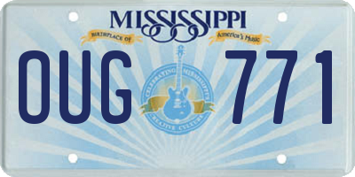 MS license plate OUG771
