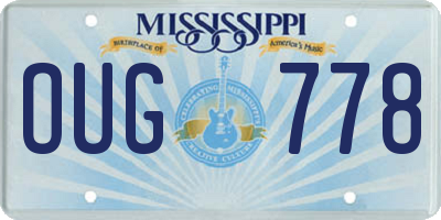 MS license plate OUG778