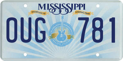 MS license plate OUG781