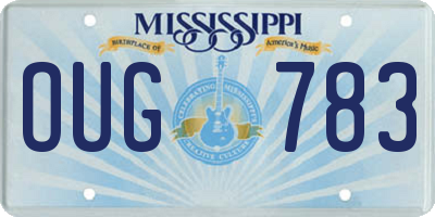 MS license plate OUG783