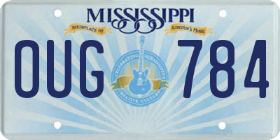 MS license plate OUG784