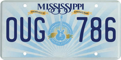 MS license plate OUG786