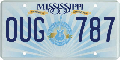 MS license plate OUG787