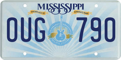 MS license plate OUG790