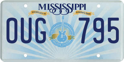 MS license plate OUG795