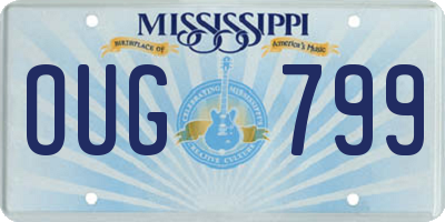 MS license plate OUG799
