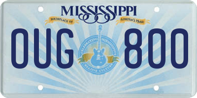 MS license plate OUG800