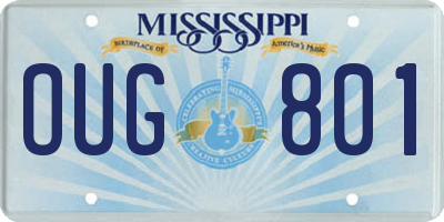 MS license plate OUG801