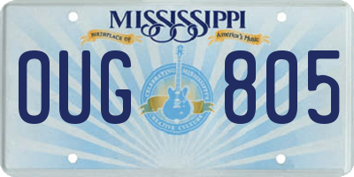 MS license plate OUG805