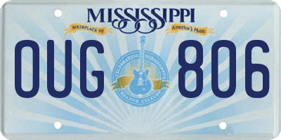 MS license plate OUG806