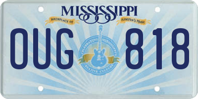 MS license plate OUG818
