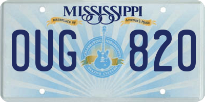 MS license plate OUG820