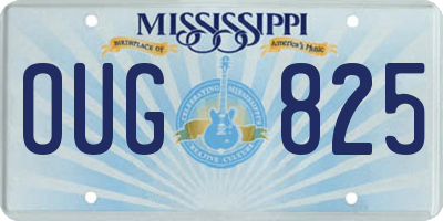 MS license plate OUG825