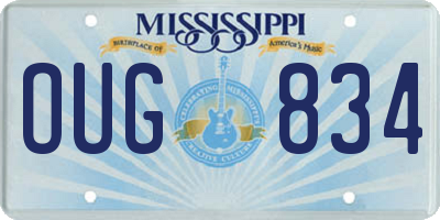 MS license plate OUG834