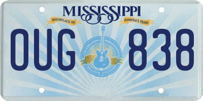 MS license plate OUG838