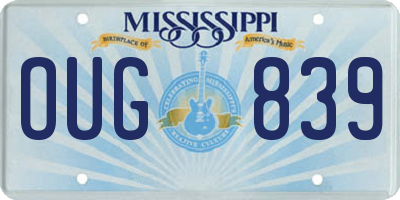 MS license plate OUG839