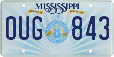 MS license plate OUG843