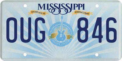 MS license plate OUG846