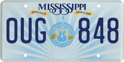 MS license plate OUG848