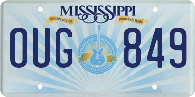MS license plate OUG849