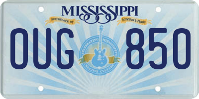 MS license plate OUG850