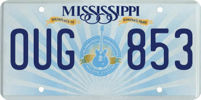 MS license plate OUG853