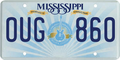 MS license plate OUG860