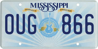MS license plate OUG866