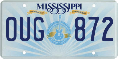 MS license plate OUG872