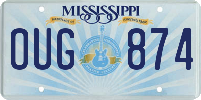 MS license plate OUG874