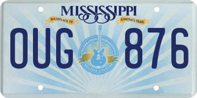 MS license plate OUG876