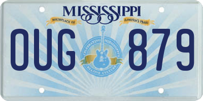 MS license plate OUG879