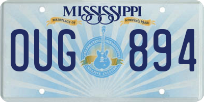 MS license plate OUG894