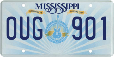 MS license plate OUG901