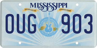 MS license plate OUG903