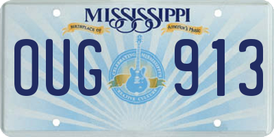 MS license plate OUG913
