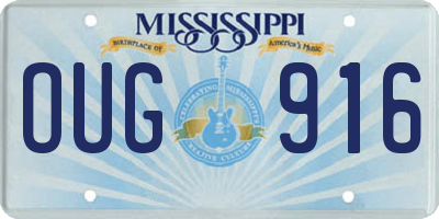 MS license plate OUG916