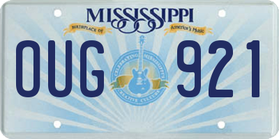 MS license plate OUG921