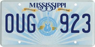 MS license plate OUG923