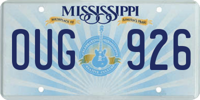 MS license plate OUG926