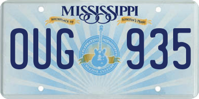MS license plate OUG935