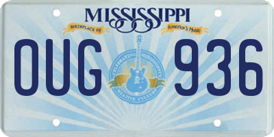MS license plate OUG936