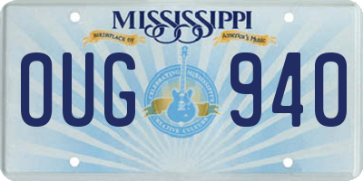 MS license plate OUG940