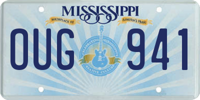 MS license plate OUG941