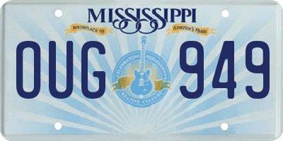 MS license plate OUG949
