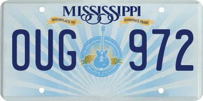 MS license plate OUG972